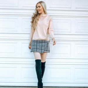New Pearl Cutout Sweater Peach/pink